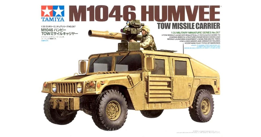 Tamiya 35267 Vehiculo trasnsporte HUMVEE M1046 con lanzamisiles TOW