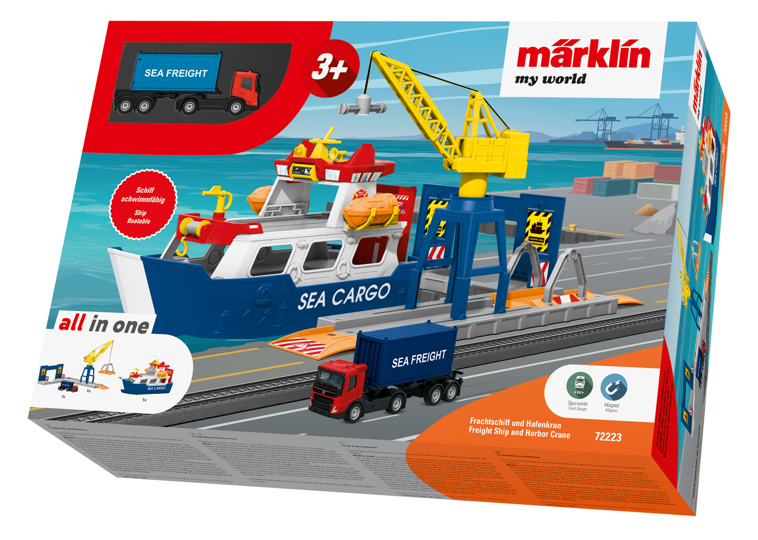 Marklin 72223 Buque de carga y grúa portuaria